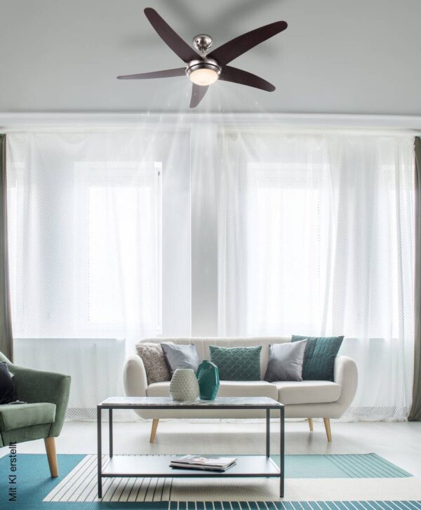 GLOBO Deckenventilator Fabiola nickel matt Opal H/D: ca. 37x132 cm max. 80 W GLOBO Deckenventilator Fabiola nickel matt Opal H/D: ca. 37x132 cm max. 80 W – Bild 3
