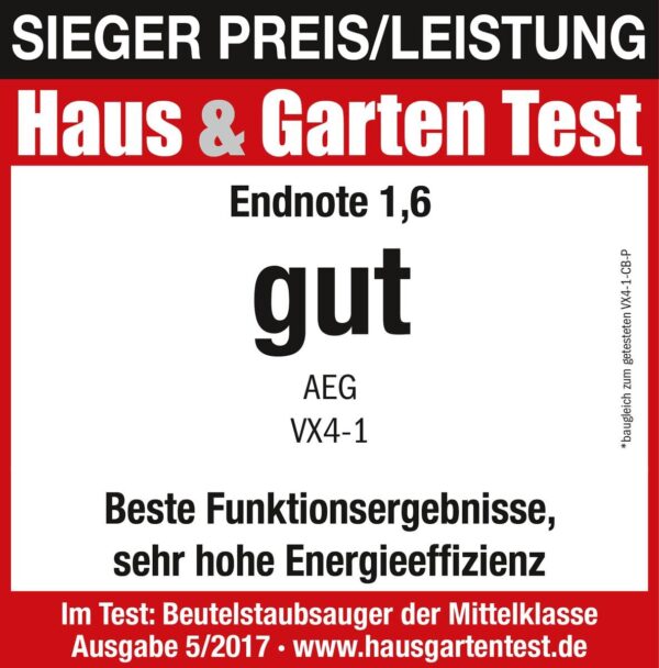 AEG Bodenstaubsauger VX4-1-EB grau schwarz Kunststoff Metall B/H/T: ca. 29x42x23 cm – Bild 4
