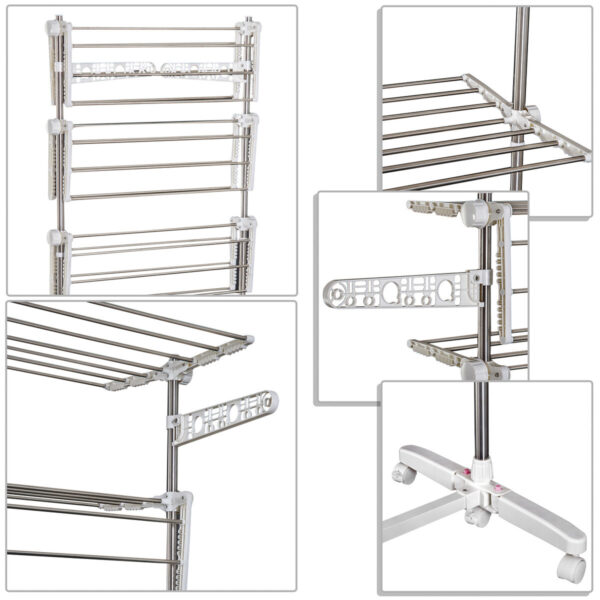 HOMCOM Wäscheständer silber – Bild 4