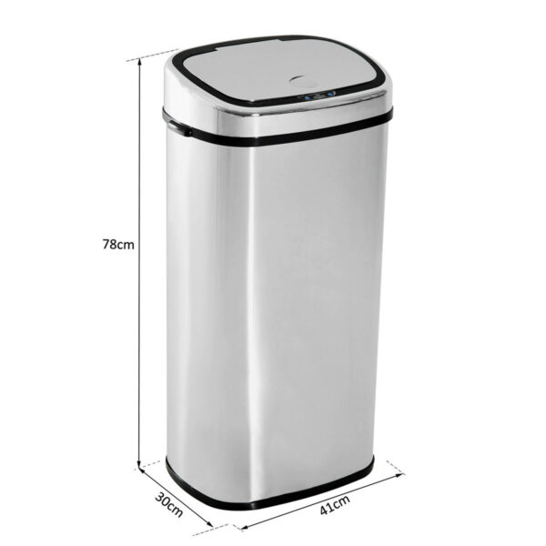 HOMCOM Mülleimer mit Sensor silber B/H/L: ca. 29,5x78x40,5 cm – Bild 2