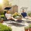 Outsunny Gartenliege schwarz Metall B/H/L: ca. 58x27x187 cm – Bild 4
