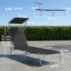 Outsunny Gartenliege schwarz Metall B/H/L: ca. 58x27x187 cm – Bild 5