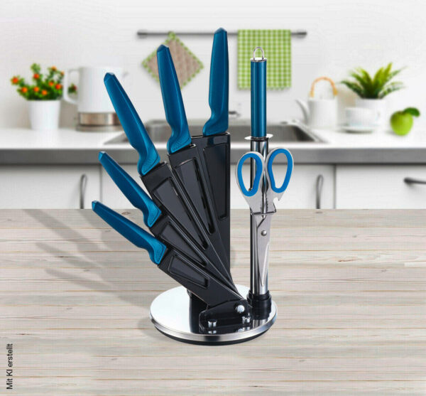 MICHELINO Messerset petrol Edelstahl 8 tlg. – Bild 4