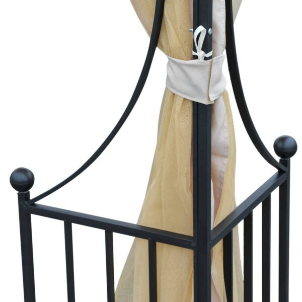Outsunny Gartenpavillon beige Metall B/H/L: ca. 300x275x300 cm – Bild 3