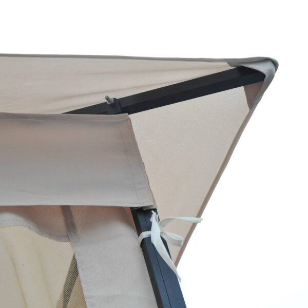 Outsunny Gartenpavillon beige Metall B/H/L: ca. 300x275x300 cm – Bild 4