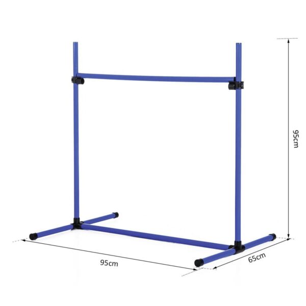 PawHut Agility Hürdenset blau Kunststoff B/H/L: ca. 65x95x95 cm – Bild 2
