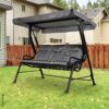 Outsunny Hollywoodschaukel schwarz Stahl B/H/T: ca. 200x170x120 cm Outsunny Hollywoodschaukel schwarz Stahl B/H/T: ca. 200x170x120 cm – Bild 5
