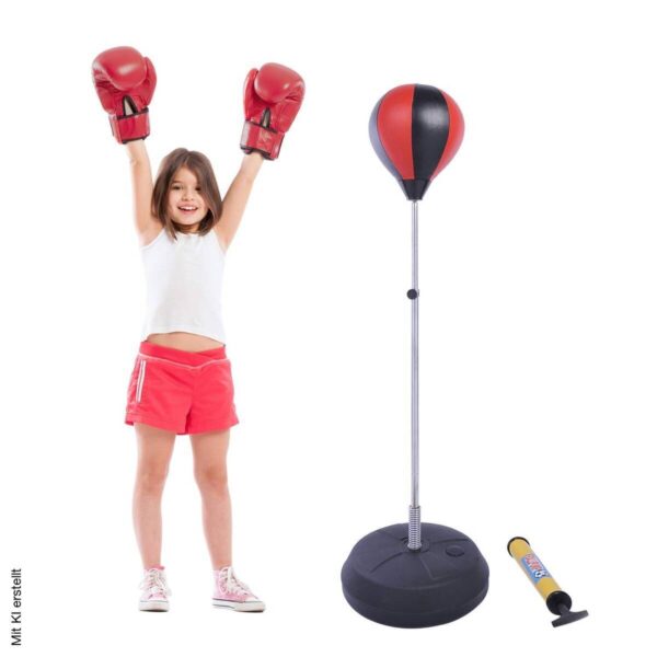HOMCOM Punchingballset schwarz Metall H/D: ca. 146,5x43 cm HOMCOM Punchingballset schwarz Metall H/D: ca. 146,5x43 cm – Bild 2