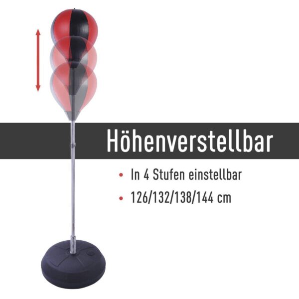 HOMCOM Punchingballset schwarz Metall H/D: ca. 146,5x43 cm HOMCOM Punchingballset schwarz Metall H/D: ca. 146,5x43 cm – Bild 4
