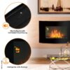 HOMCOM Elektrischer-Kamin MH820-052 schwarz Metall Glas B/H/T: ca. 88,5x56x13,5 cm ca. 2000 W – Bild 3