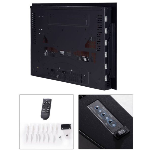 HOMCOM Elektrischer-Kamin MH820-052 schwarz Metall Glas B/H/T: ca. 88,5x56x13,5 cm ca. 2000 W – Bild 4