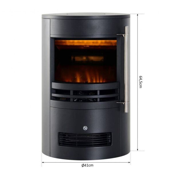 HOMCOM Elektrischer-Kamin 820-087 schwarz Eisen Kunststoff Glas B/H/T: ca. 41x64,5x41 cm ca. 1800 W – Bild 2