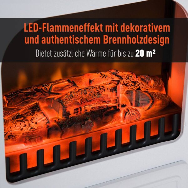 HOMCOM Elektrischer-Kamin MH820-039 schwarz Glas Metall B/H/T: ca. 42x55x28 cm ca. 1850 W – Bild 3