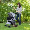 PawHut Hundewagen grau Polyester-Mischgewebe B/H/L: ca. 36x52x55 cm PawHut Hundewagen grau Polyester-Mischgewebe B/H/L: ca. 36x52x55 cm – Bild 5