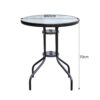 Outsunny Glastisch schwarz Metall H/D: ca. 70x60 cm – Bild 2