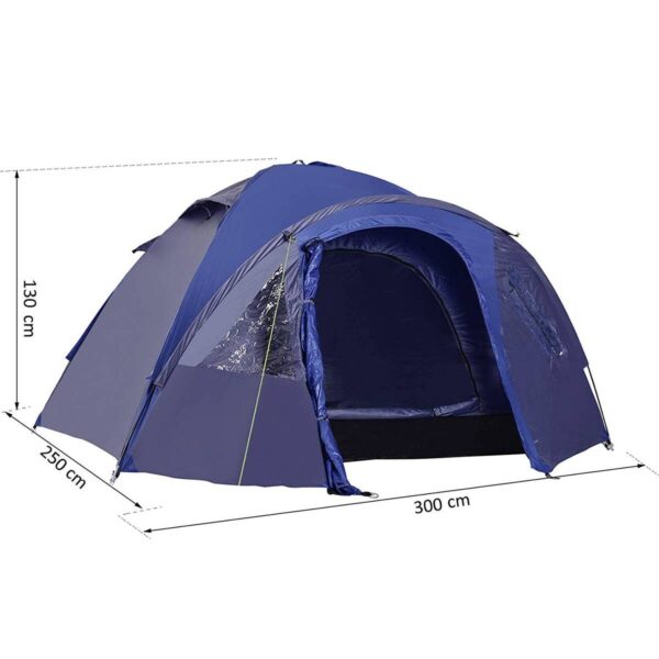 Outsunny Doppelwandzelt blau Kunststoff B/H/L: ca. 300x130x250 cm – Bild 3