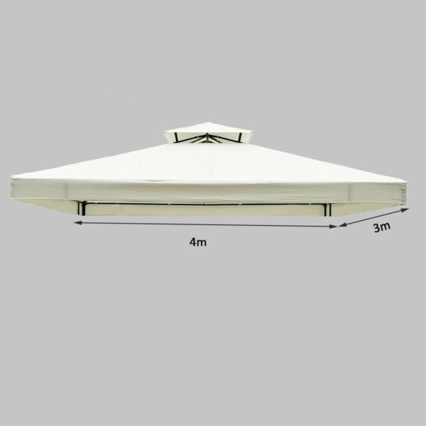 Outsunny Ersatzdach creme Polyester-Mischgewebe B/L: ca. 300x400 cm – Bild 4