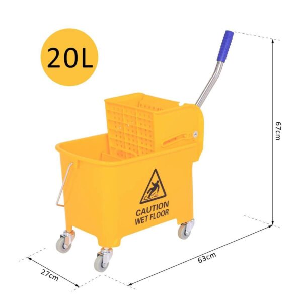HOMCOM Putzwagen gelb Kunststoff B/H/T: ca. 63x67x27 cm HOMCOM Putzwagen gelb Kunststoff B/H/T: ca. 63x67x27 cm – Bild 5