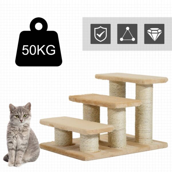 PawHut Katzentreppe beige Spanplatte B/H/L: ca. 35x34x45 cm PawHut Katzentreppe beige Spanplatte B/H/L: ca. 35x34x45 cm – Bild 5