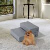PawHut Hundetreppe grau Kunstleder B/H/L: ca. 39x20x42 cm – Bild 2