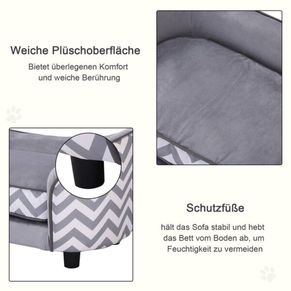 PawHut Hundebett grau Holz B/H/L: ca. 41x33,5x67 cm – Bild 4