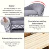 PawHut Hundebett grau Holz B/H/L: ca. 41x33,5x67 cm – Bild 5