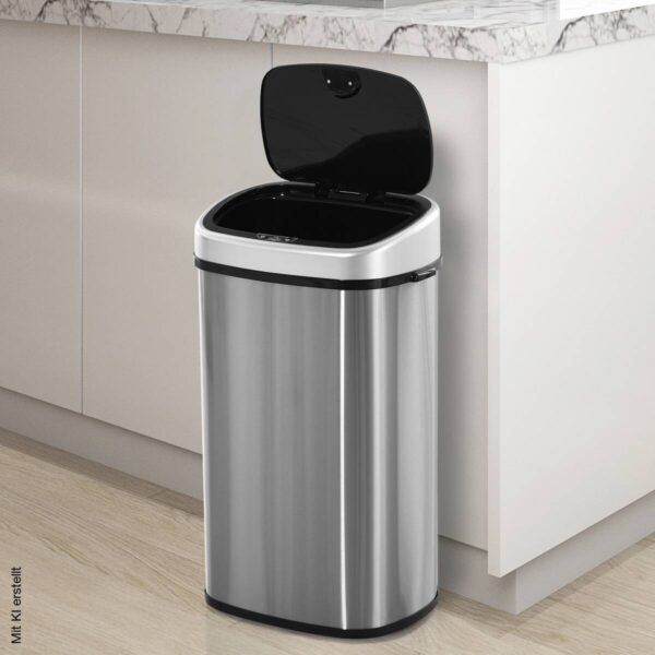 HOMCOM Abfalleimer silber B/H/L: ca. 28,9x68x40,9 cm HOMCOM Abfalleimer silber B/H/L: ca. 28,9x68x40,9 cm – Bild 3