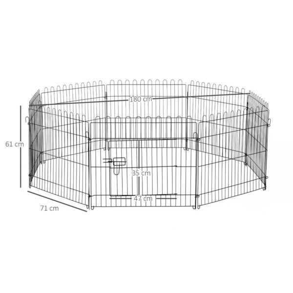 PawHut Freilaufgehege schwarz Metall B/H: ca. 71x61 cm – Bild 3