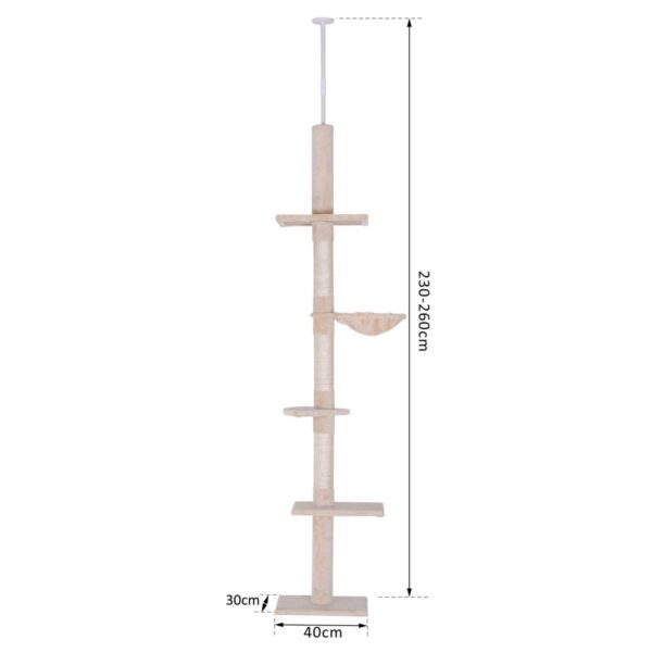 PawHut Kratzbaum beige Spanplatte B/H/L: ca. 34x260x40 cm – Bild 2