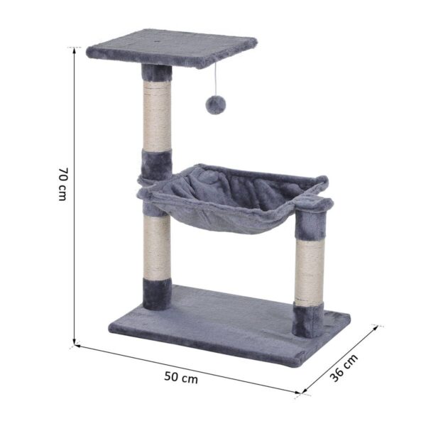 PawHut Katzenbaum grau Spanplatte B/H/L: ca. 36x70x50 cm – Bild 4