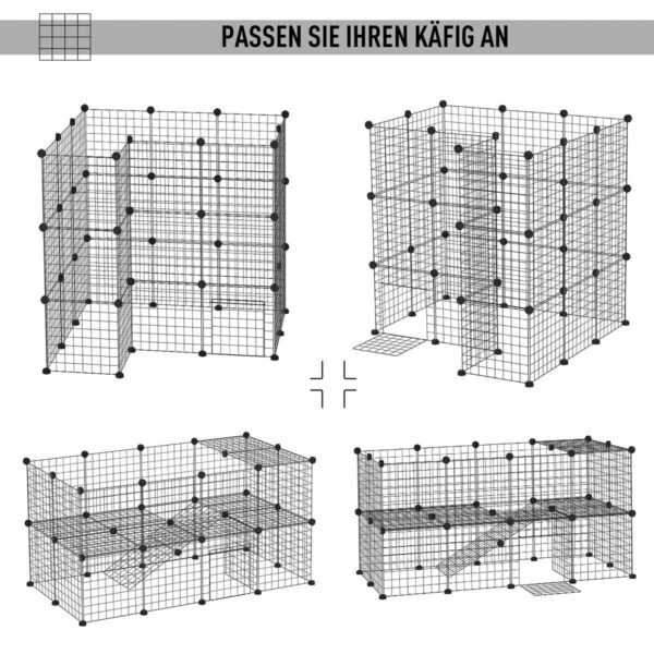 PawHut Laufgitter schwarz Metall B/H/L: ca. 73x73x146 cm – Bild 5