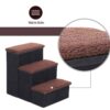 PawHut Haustiertreppe schwarz MDF B/H/L: ca. 54x48x40 cm – Bild 4