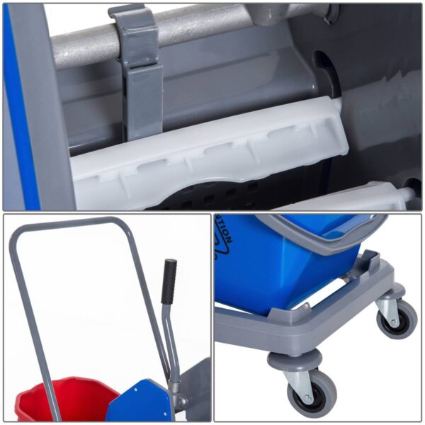 HOMCOM Wischwagen blau Metall B/H/T: ca. 45x92x45 cm HOMCOM Wischwagen blau Metall B/H/T: ca. 45x92x45 cm – Bild 2