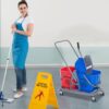 HOMCOM Wischwagen blau Metall B/H/T: ca. 45x92x45 cm HOMCOM Wischwagen blau Metall B/H/T: ca. 45x92x45 cm – Bild 4