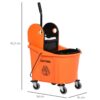 HOMCOM Putzwagen schwarz Kunststoff B/H/T: ca. 54x91,5x41 cm – Bild 2