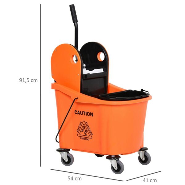 HOMCOM Putzwagen schwarz Kunststoff B/H/T: ca. 54x91,5x41 cm – Bild 2