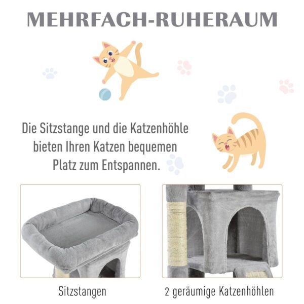PawHut Kratzbaum hellgrau Spanplatte B/H/L: ca. 39x83x59 cm – Bild 3