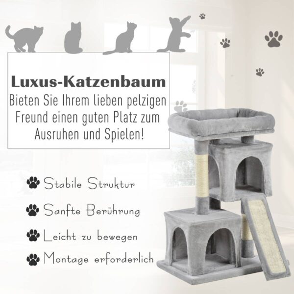 PawHut Kratzbaum hellgrau Spanplatte B/H/L: ca. 39x83x59 cm – Bild 4