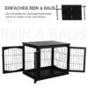 PawHut Hundekäfig schwarz MDF B/H/T: ca. 81x66x59 cm – Bild 2