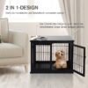 PawHut Hundekäfig schwarz MDF B/H/T: ca. 81x66x59 cm – Bild 4