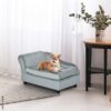 PawHut Hundesofa hellblau Holz B/H/T: ca. 76x42x45 cm PawHut Hundesofa hellblau Holz B/H/T: ca. 76x42x45 cm – Bild 4