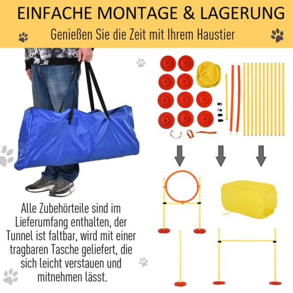PawHut Agility gelb Kunststoff B/H/L: ca. 128x100x105 cm – Bild 3