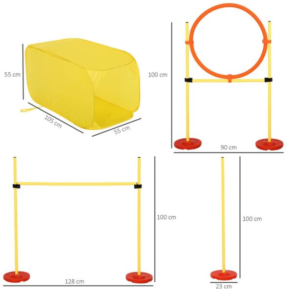 PawHut Agility gelb Kunststoff B/H/L: ca. 128x100x105 cm – Bild 4