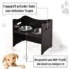 PawHut Futterstation dunkelbraun MDF B/H/T: ca. 54x47x32 cm – Bild 3