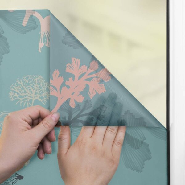 LICHTBLICK Fensterfolie Aqua Floral Floral Aqua Floral blau B/L: ca. 100x180 cm – Bild 3