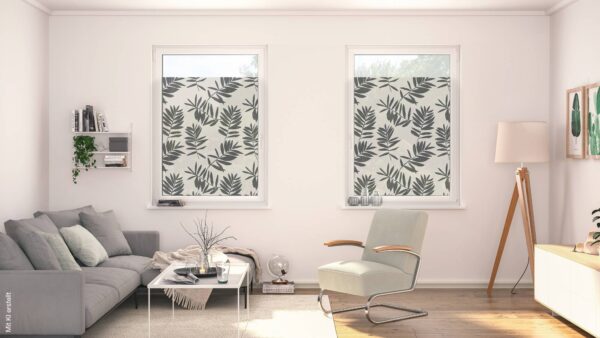 LICHTBLICK Fensterfolie Watercolor Blätter Watercolor schwarz B/L: ca. 100x180 cm – Bild 3