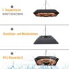 Outsunny Deckenheizstrahler 842-136V90 schwarz B/H/T: ca. 45x10x45 cm Outsunny Deckenheizstrahler 842-136V90 schwarz B/H/T: ca. 45x10x45 cm – Bild 3