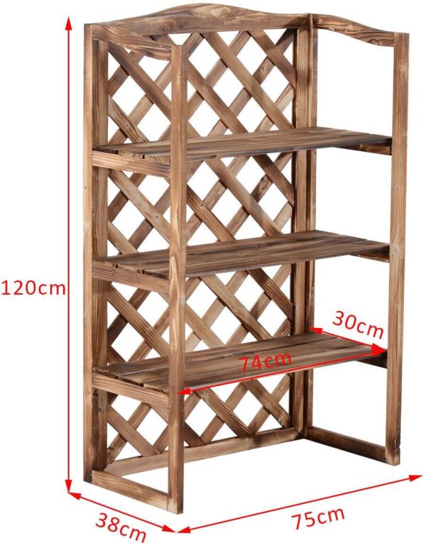 Outsunny Pflanzentreppe natur Holz B/H/L: ca. 38x120x75 cm – Bild 4