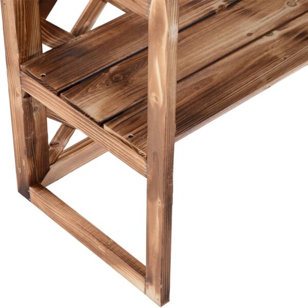 Outsunny Pflanzentreppe natur Holz B/H/L: ca. 38x120x75 cm – Bild 5
