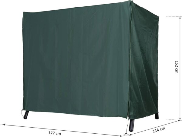 Outsunny Abdeckung für Hollywoodschaukel dunkelgrün Polyester-Mischgewebe B/H/L: ca. 114x152x177 cm – Bild 3